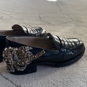 No. 21 Black Loafers with Embellishments